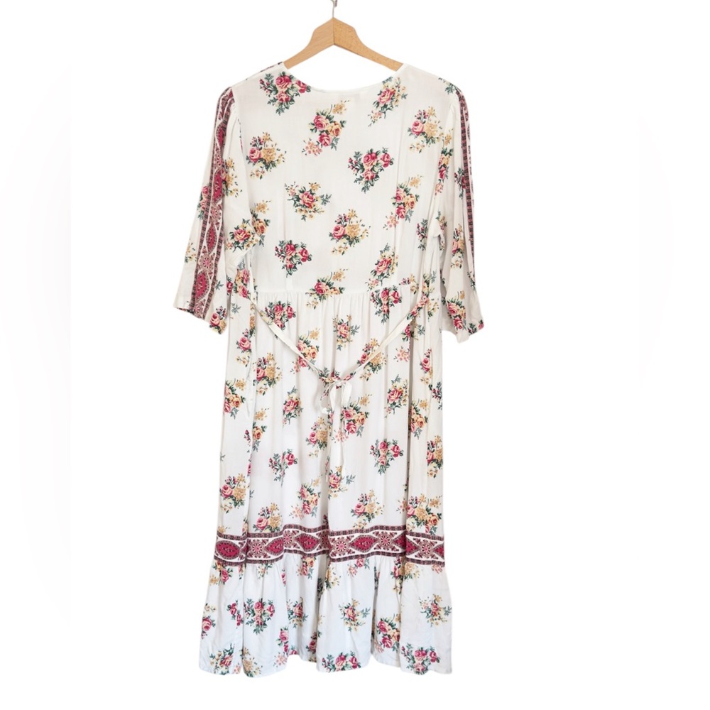 April Cornell Good Old Summertime Floral Boho Cottagecore Midi Dress size XL - Picture 2 of 8